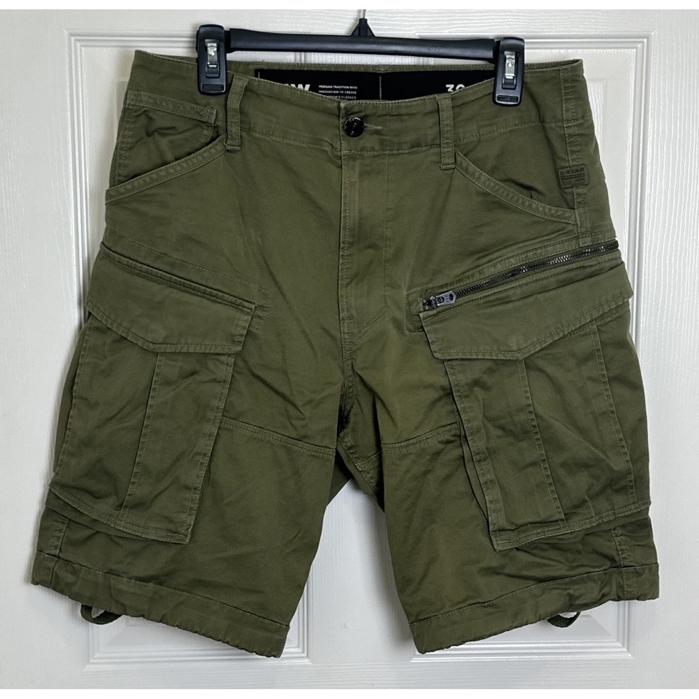 G-Star RAW‎ Rovic Zip Cargo Shorts Green Olive Men's Size 30